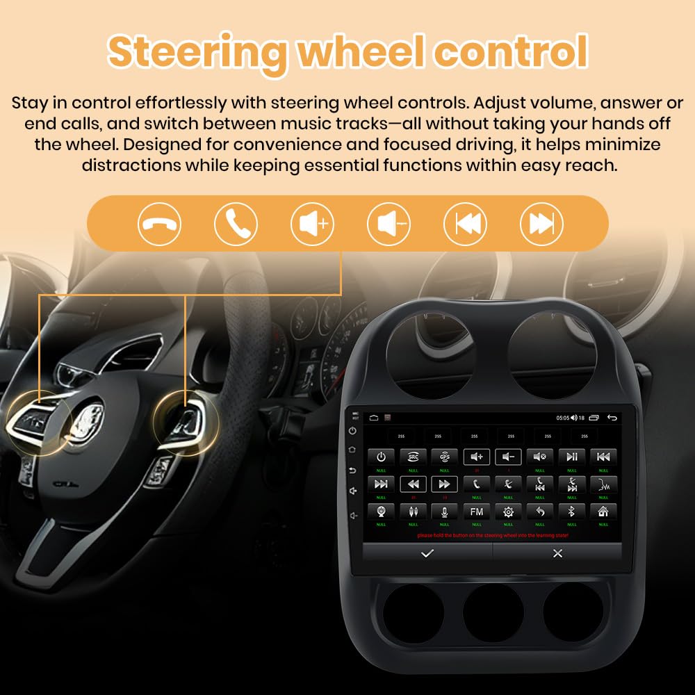 Mnasico Android Radio for Jeep Compass 2010-2016, Patriot 2009-2016