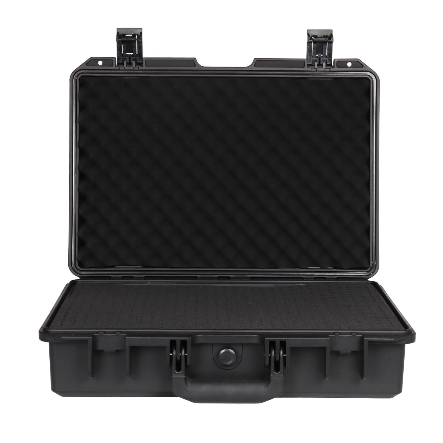 EPDEDICATED IP67 Waterproof Shockproof Hard Case, Orange Rugged Hard Shell with Custom Foam Insert, Lockable Heavy-Duty Equipment Case for Camera Drone Tools Camping Gear, 18.0×13.39×5.12 In (Black)