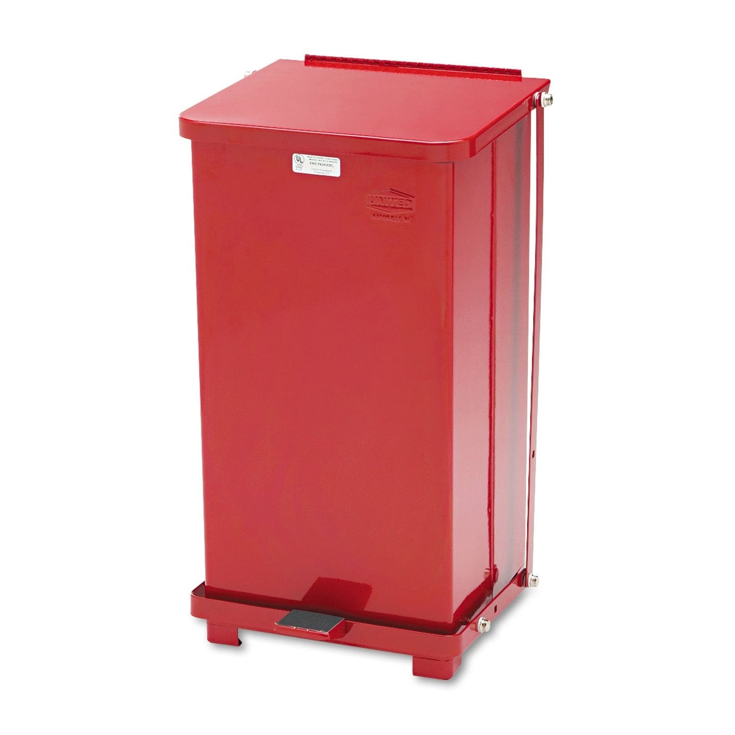 Rubbermaid Commercial Products Defenders Biohazard Steel Trash Can, Step-On, 6.5 GAL, Red, Hospital/Doctor's Office/Healthcare Facilities