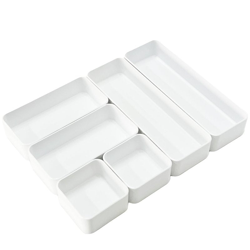 RAUVOLFIA Plastic Drawer Organizers Set, 3-Size Versatile Bathroom and Vanity Drawer Organizer Trays, Storage Bins for Makeup, Bedroom, Kitchen Gadgets Utensils and Office