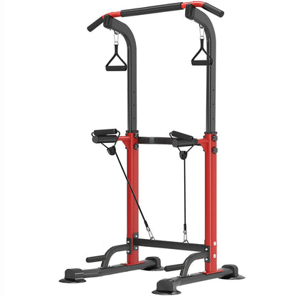 Trlakepreble Power Tower Pull Up Bar,Pull-Up Rack Dip Station,Height Adjustable Multi-functional Home Strength Training Gym Equipment, Save Space,People Below 6 feet