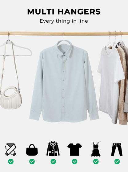 SMARTOR Plastic Hangers 50 Pack - Heavy Duty Slim Clothes Hangers | Durable & Space-Saving | White