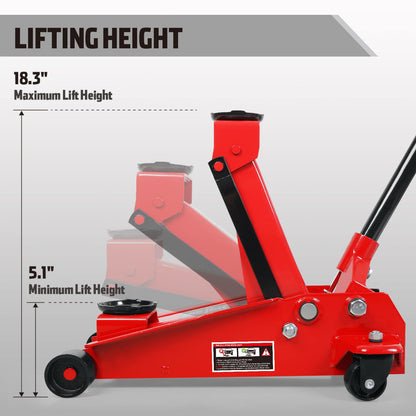 Jack Boss 3 Ton Floor Jack with Jack Pad and Jack Stand Set Combo