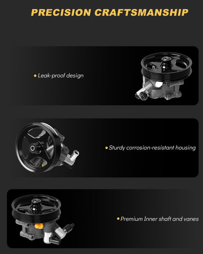 AATEE Power Steering Pump with Pulley for:-Ford Crown Victoria 1992-2002, Expedition 1997-2001 for:-Lincoln Town Car 1991-2002, Navigator 1998-2002, Grand Marquis 1992-2002 4.6L 5.4L Replace# 20-260