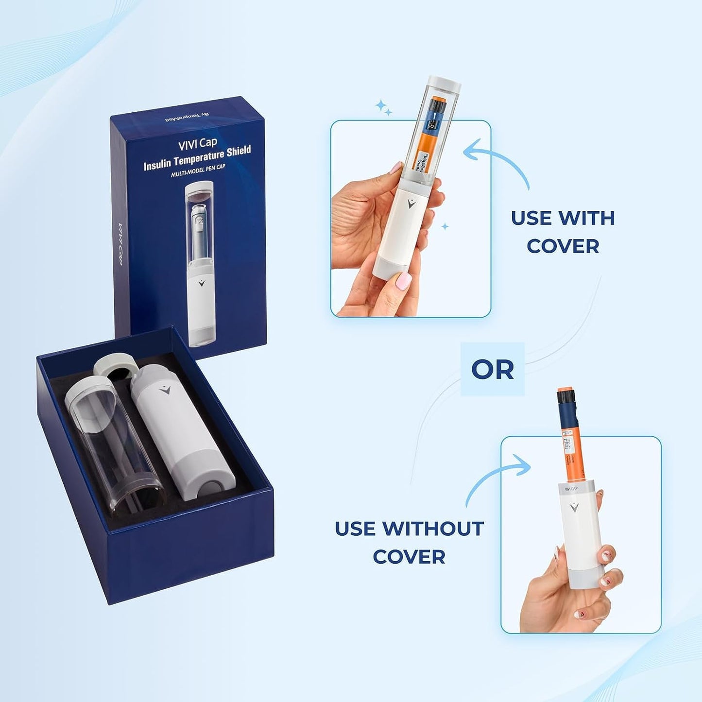 VIVI CAP Insulin & Ozempic Cooler Travel Case - TSA Approved - Small Diabetic Medical Travel Case Pen Cooler Insulin Protector Works 24/7/365 No Freezing Or Refrigeration - For All Insulin Pen Models