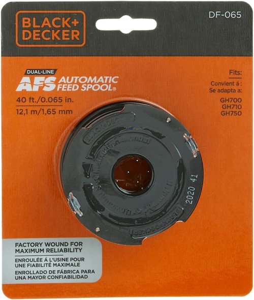 BLACK+DECKER Replacement Trimmer Line Spool - Dual Line .065-Inch AFS for Efficient Trimming