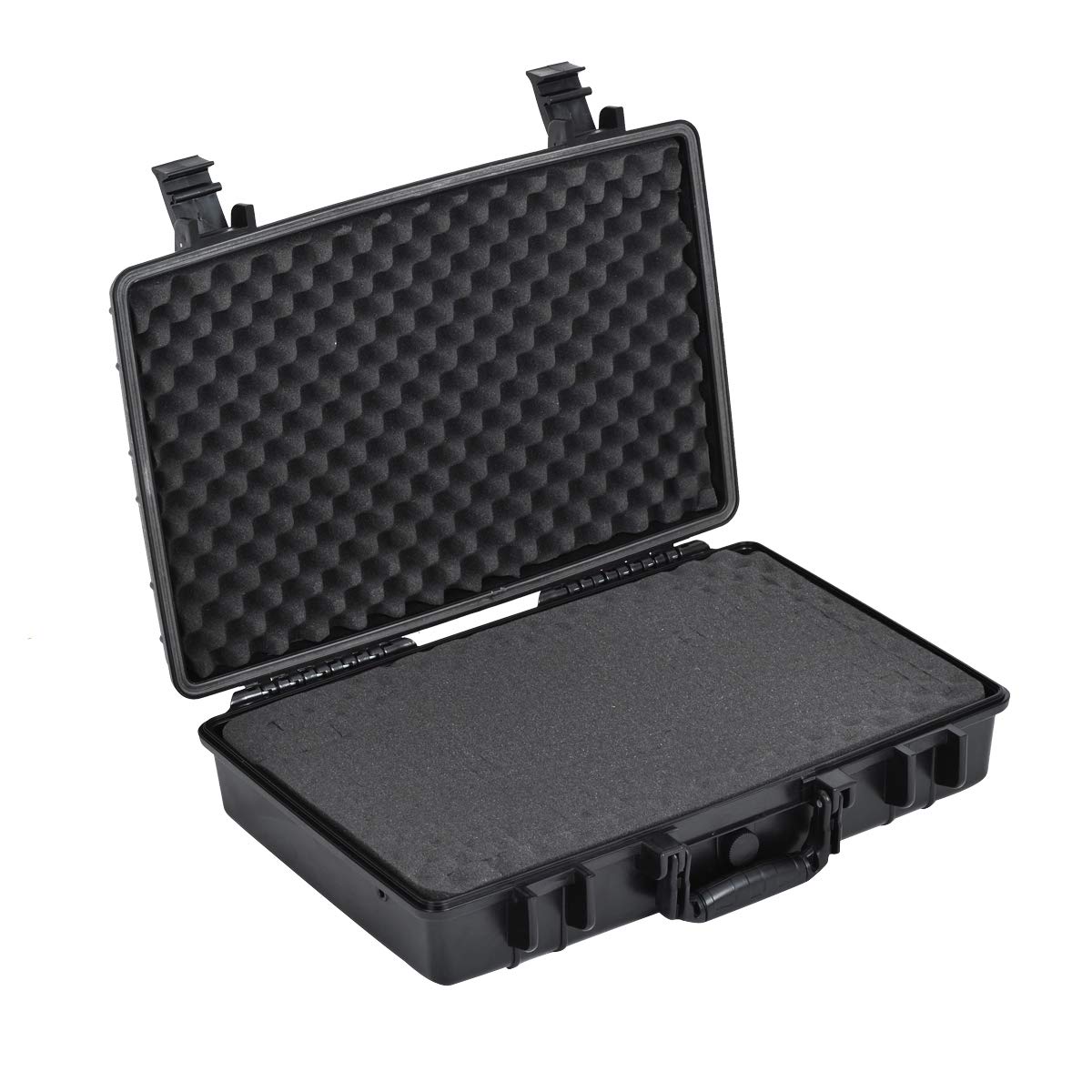 MEIJIA Portable Waterproof Protective Case,Hard Camera Case,Customized Fit Foam Inserted, Elegant Black,Fit for Camera, Equipments, Lens,Drones,19.78“X15.77"x7.41" (Black)