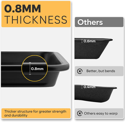 3 Pack Baking Sheet Pan Set - Heavy Duty Nonstick Cookie Sheets | 0.8mm Thick, Diamond Texture