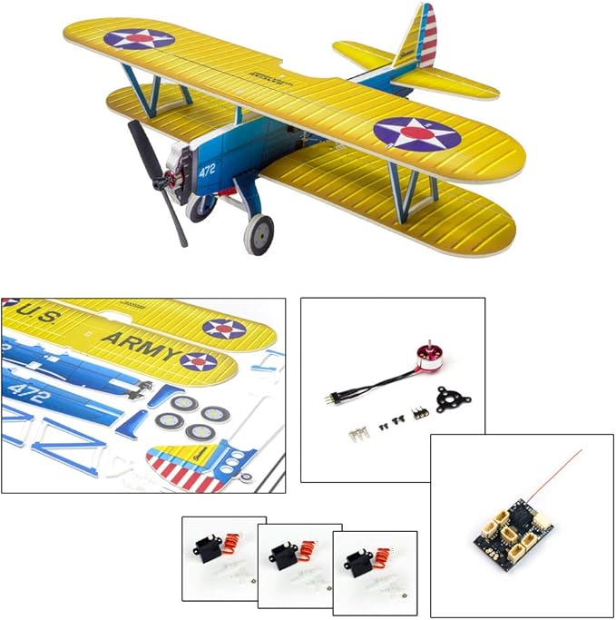 4CH Micro 450mm RC Foamy Indoor Outdoor Biplane Stearman PT-17 Kaydet (E2505-156E)