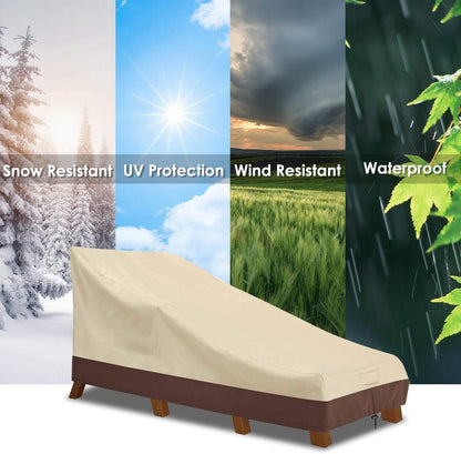 Vailge Waterproof Patio Chaise Lounge Cover - Heavy Duty UV Resistant Furniture Covers | 2 Pack, Medium, Beige & Brown