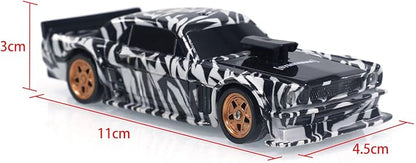 TOUCAN RC HOBBY 1:43 Ready to Run Race Car Gyro Drift Car 4WD Traffic Cones Mini Model for Ages 14+ with a Gyro (Camouflage)