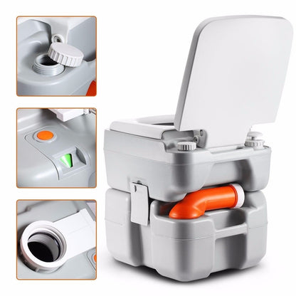 SereneLife Portable Toilet – Compact RV Travel Potty Seat with Cover, 5.3 Gallon Waste Tank, Pump Flush, Leak and Odor Proof – Ideal for Campers, Boating, and Outdoor Activities