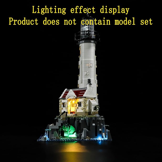LED Light Kit Compatible with Lego Motorized Lighthouse - Lighting Set for Ideas 21335 Building Model (Model Set Not Included)
