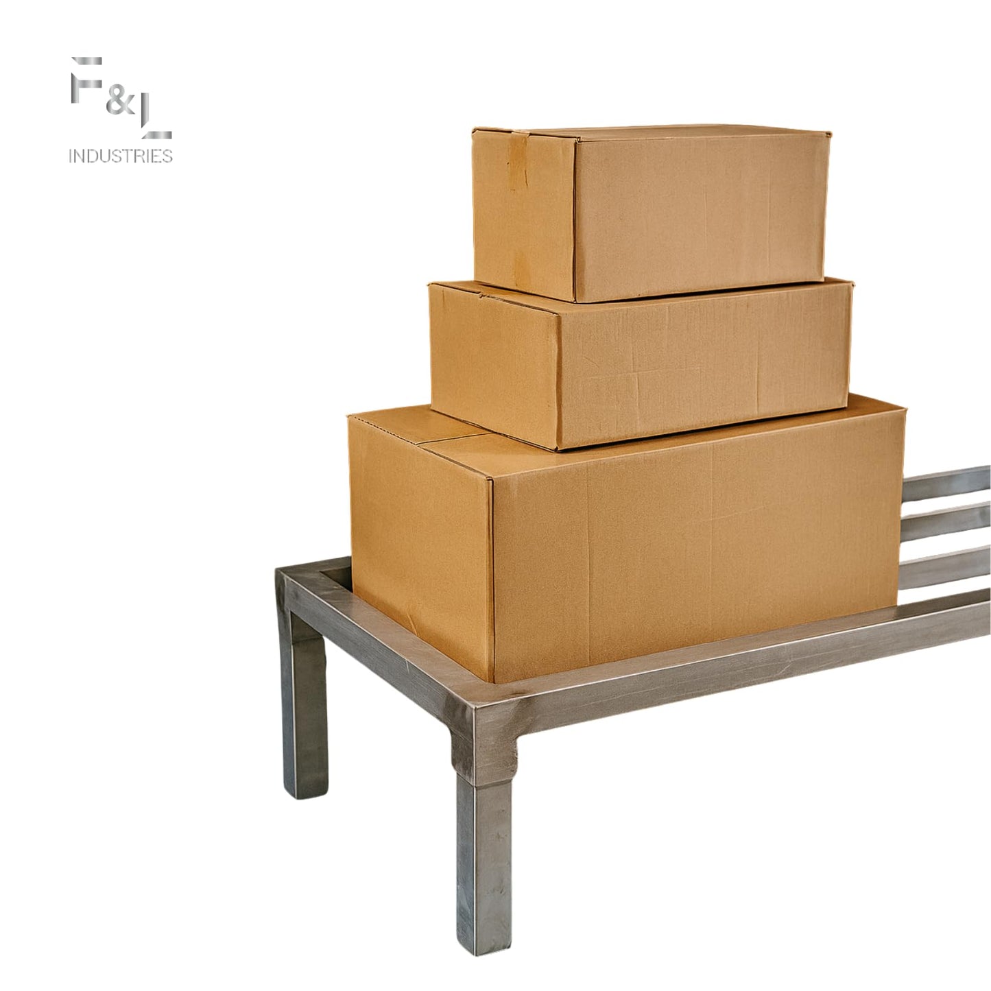 F&L Heavy-Duty Aluminum Dunnage Rack – 1850 lb Capacity, All-Welded Aluminum Storage Platform Designed for Warehouses, Restaurants, Retail Backrooms, and Industrial Use (24"x14"x8")