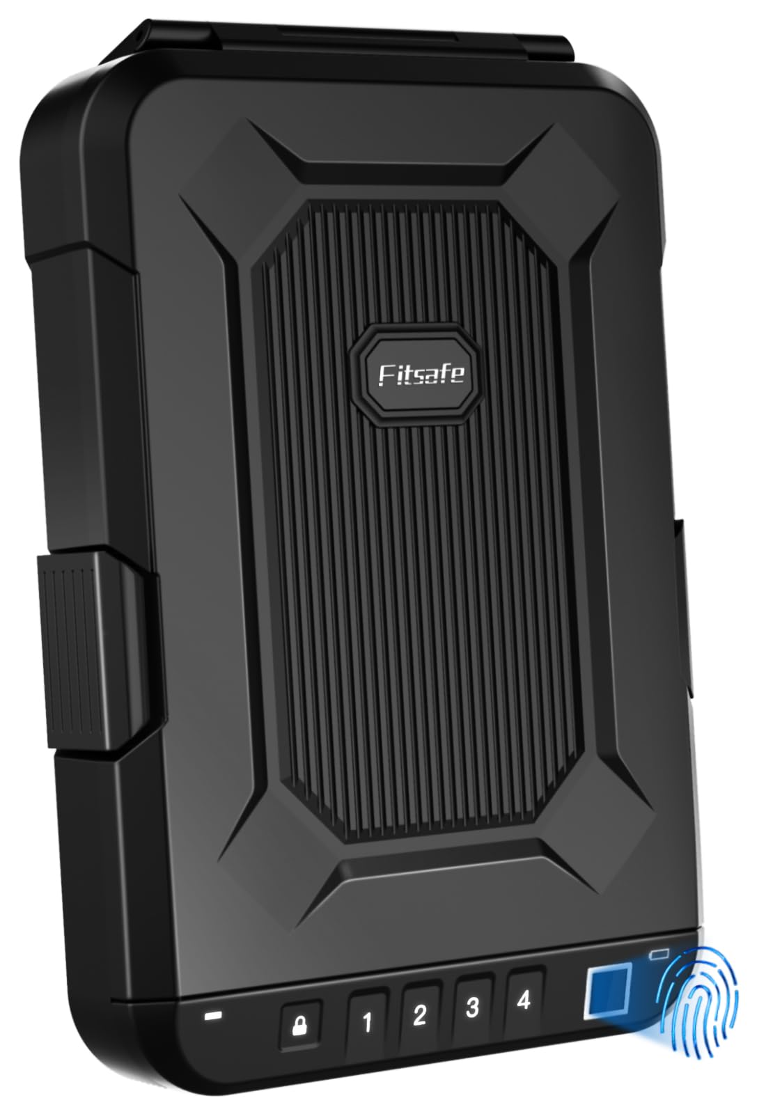 FITSAFE Biometric Handgun Safe - Secure Waterproof Car Small Pistol Case with Fingerprint Lock & Backlit Keypad, TSA Approved Portable Travel Gun Safe, Anti-Theft Compact Design for Home & Outdoor Use