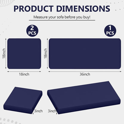 Outdoor Patio Seat Cushions by [Brand Name] - Weather & Fade Resistant | 3-Pack Anti-Slip 4-Seater Wicker Sofa Cushions