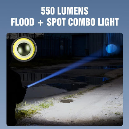 LUMINTOP W3 Compact Rechargeable LEP Flashlight - 700 Meters Range, Triple Light Sources, 550 Lumens, IPX11 Waterproof, Red Light & SOS, USB-C Charging