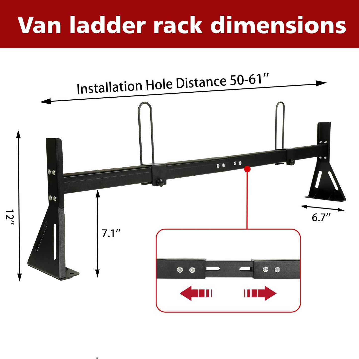 No Drilling Required Van Ladder Rack,Van Roof Rack with Cargo Stoppers,Compatible with Ford Transit150/250/350/Connect,2011-2025 Nissan NV 1500 2500 3500