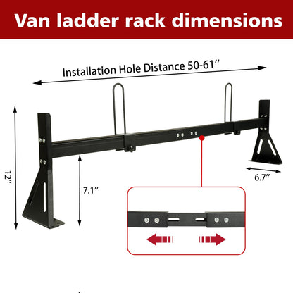 No Drilling Required Van Ladder Rack,Van Roof Rack with Cargo Stoppers,Compatible with Ford Transit150/250/350/Connect,2011-2025 Nissan NV 1500 2500 3500
