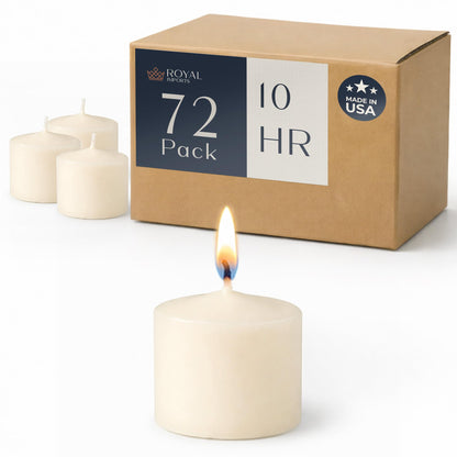 Royal Imports Votive Candles Unscented Candles for Wedding Centerpieces Ivory, Pack of 72 Dripless Wax for Parties, Aromatherapy, Devotional, Home Décor, Spas & Holiday Gifts