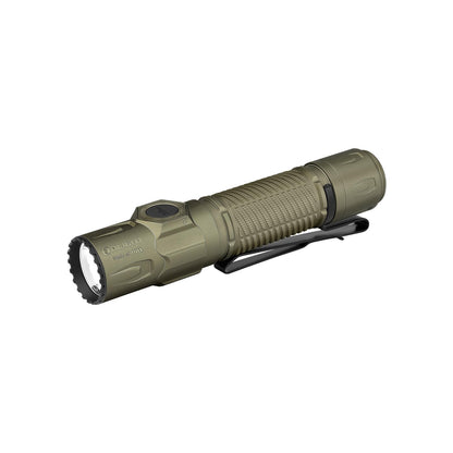 OLIGHT Warrior Ultra 2500 Lumens Tactical Flashlight, Compact Dual Switches Rechargeable Bright Light with Proximity Sensor, Suitable for Emergency, Outdoor, Searching (Olive-Green)