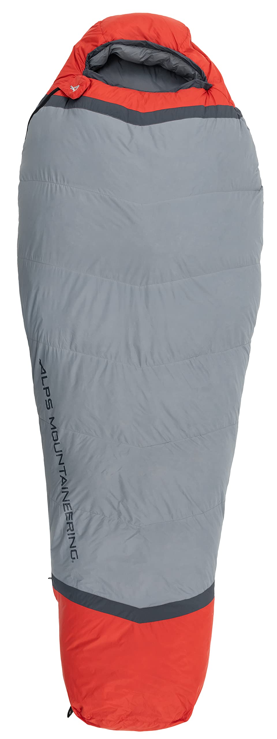 ALPS Mountaineering Zenith +30° Mummy Sleeping Bag, Regular - Gray/Red, New