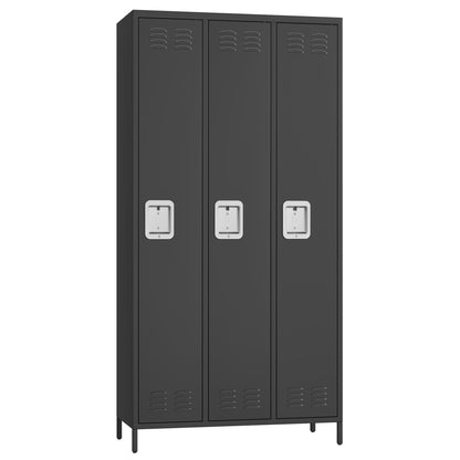 GarveeLife Employee Lockers for Office 3 Doors, Metal Sorage Locker Combination for Employees, Industries Double Tier Metal Locker for Home, School, Gym