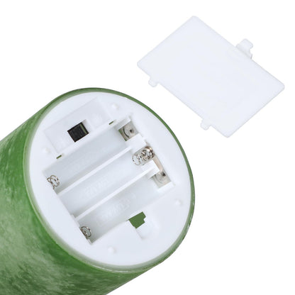 COVEGE Green Battery Operated Candles with Remote and Timer, Real Wax Flickering Flameless Candles, Glass LED Pillar Candles for Party Wedding Halloween Christmas Decoration
