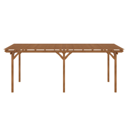 Outsunny 12' x 20' Outdoor Pergola, Wood Gazebo Grape Trellis with Stable Structure for Climbing Plant Support, Garden, Patio, Backyard, Deck, Brown