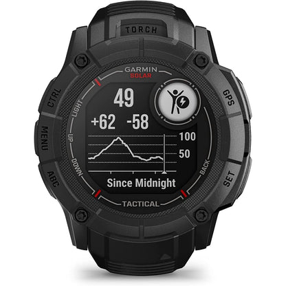 Garmin Instinct 2X Solar - Tactical Edition, Solar Charging, Rugged GPS Smartwatch, Built-in Flashlight, Ballistics Calculator, Black 010-02805-13 Bundle with 2 YR CPS Enhanced Protection Pack