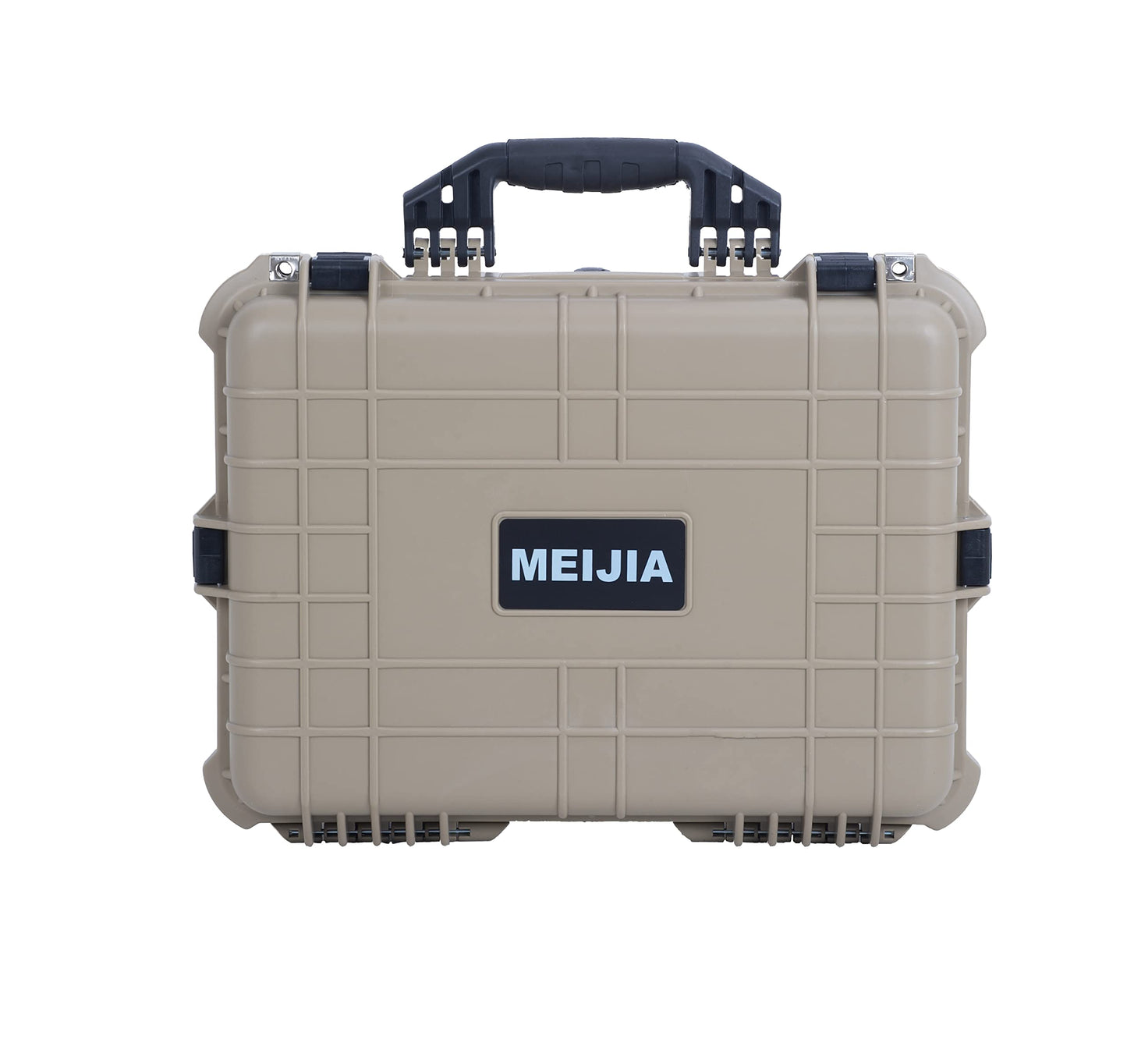 MEIJIA Portable IP67 Waterproof Protective Case,Hard Camera Case,Customized Fit Foam Inserted,Fit for Camera, Equipments, Lens,Drones,19.78“X15.77"x7.41"(Desert Tan)