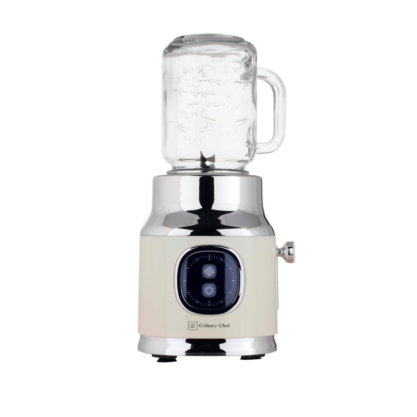 CULINARY CHEF Retro Smoothie Maker Personal Blender with Mason Jar, Perfect for Shakes and Smoothies, Countertop, Dishwasher Safe, BPA-Free, High Power 300W, Black