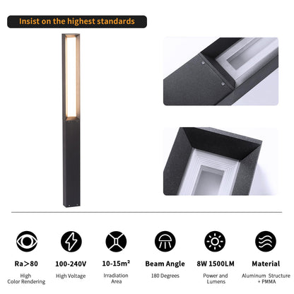 Linkmoon Landscape Path Light, 71" Modern Outdoor LED Pathway Lights, IP65 Waterproof Bollard Lighting for Yard, Driveway, Lawn, Courtyard & Garden Decoration