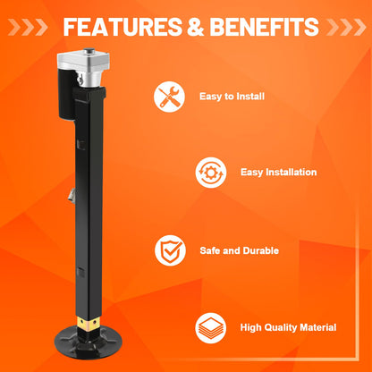 5th Wheel RV Front Jack Compatible with Lippert Ground Control 3.0 Automatic 5th Wheel RV Leveling System, Front Hall Effect Jack for Right or Left Leg, 5,000-lb. Load Capacity 305340