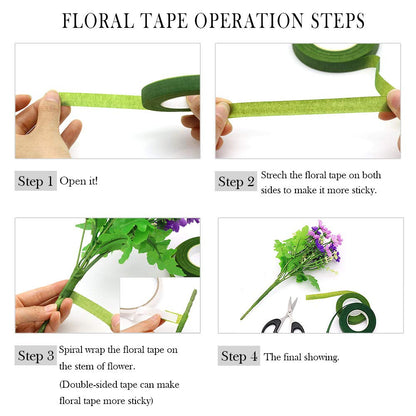 Floral Arrangement Kit,17 Pieces Flower Tools Include Floral Wire Cutter Scissor Floral Tape 22 Gauge Paddle Wire 26 Gauge Stem Wire Pearl Corsage Pin Bouquet Wrap Florist