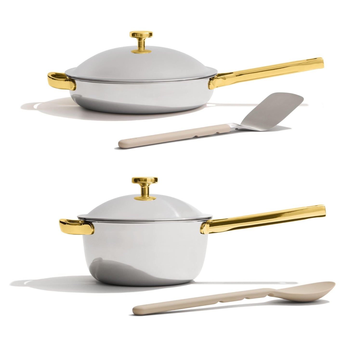 Our Place Titanium Pro Mini Cookware Duo | Always Pan Pro & Perfect Pot Pro | Coating-Free Nonstick | Tri-Ply Titanium & Stainless Steel | Safe for Oven, Induction & All Cooktops up to 750°F | Gold