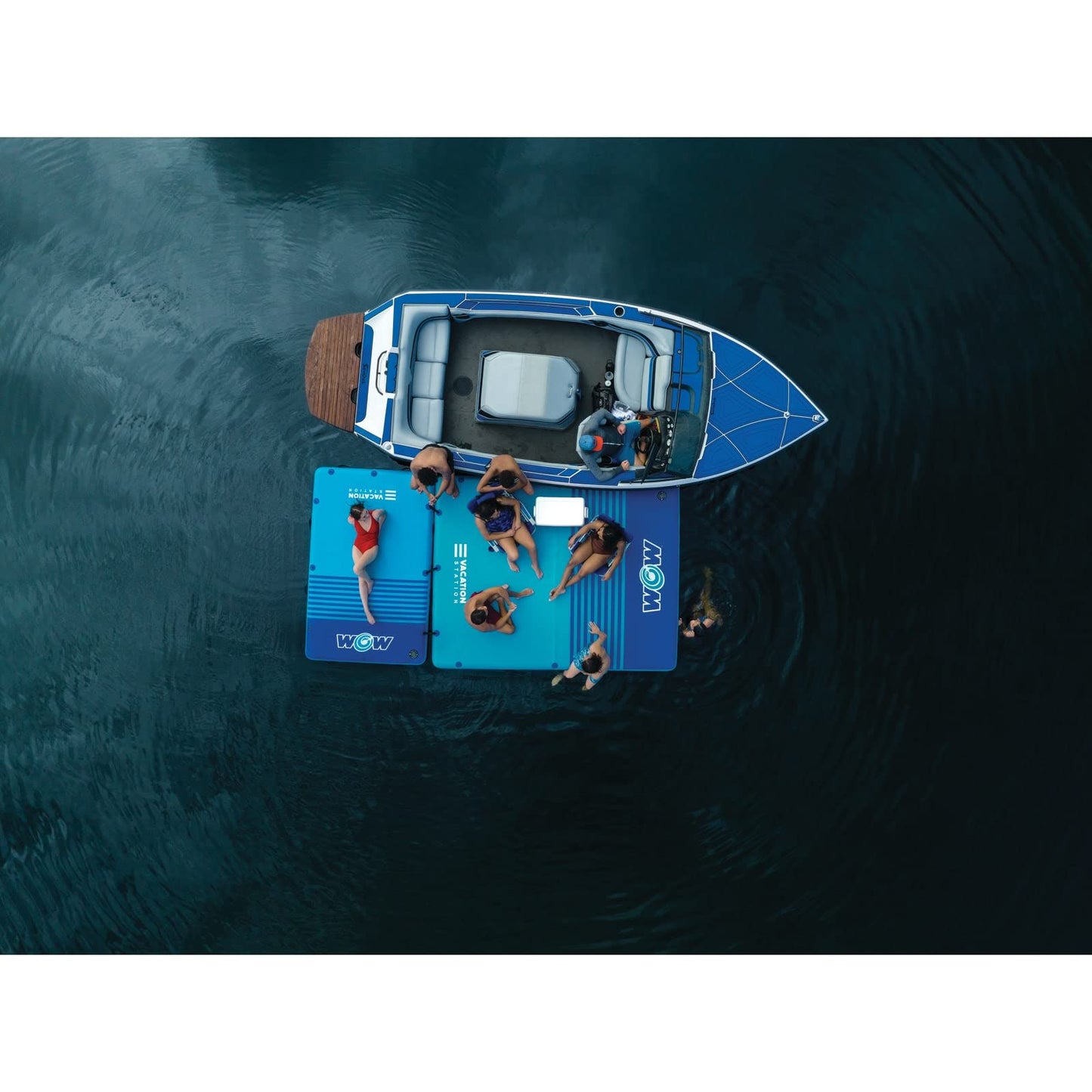 Wow Sports Vacation Station Inflatable Floating Dock - 10 x 8 x 6 in - for Boating & Lakes - for Kids & Adults