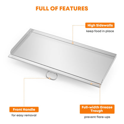 Stanbroil Fry Griddle for Camp Chef Stove, 16 in. x 37 in. Stainless Steel Flat Top Griddle, 3 Burner 16" Cooking Accessories for Camp Chef Tahoe, Expedition 3X, PRO90X