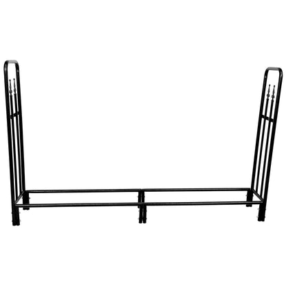 Sunnydaze Indoor/Outdoor 6-Foot Decorative Firewood Log Rack with Black Heavy-Duty Weather-Resistant PVC Cover