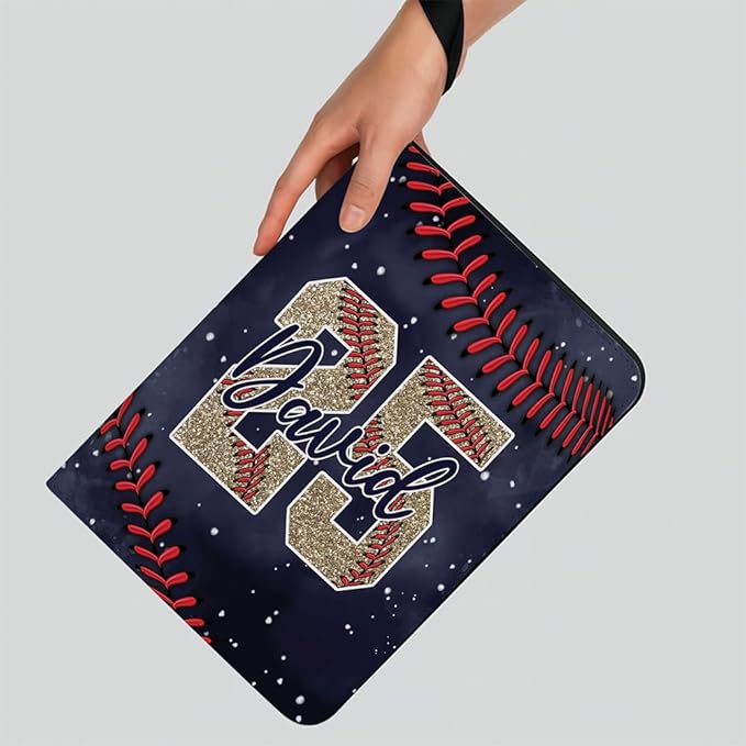 Personalized Ice Cream Drip Baseball Card Binder with Name &amp Number – Zipper Trading Card Album with Handle – Collector Case for Players &amp Fans (Baseball Galaxy)
