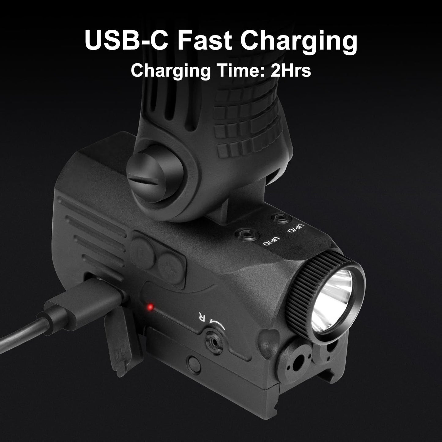 1200 Lumens LED White Flashlight with Dual Laser Sights, Rechargeable Blue&Green Laser Beams with 5 LED Light Modes - Hard Anodized Aluminum, Laser Class IIIA, Less Than 5mW