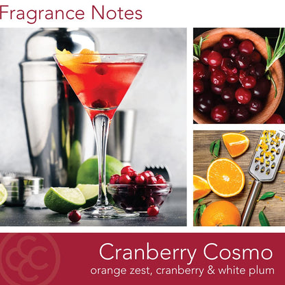 Colonial Candle Cranberry Cosmo Scented Jar Candle, Classic Cylinders Collection, 2 Wick, Red, 19 oz - Up to 120 Hours Burn