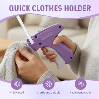 Stitch Gun for Clothes, Quick ClothingFixer & Portable Garment Repair Tool,Mini Stitch Gun Kit with 6 StainlessSteel Needles & 1000 Fastenersfor Fabric, DIY Sewing (Purple)