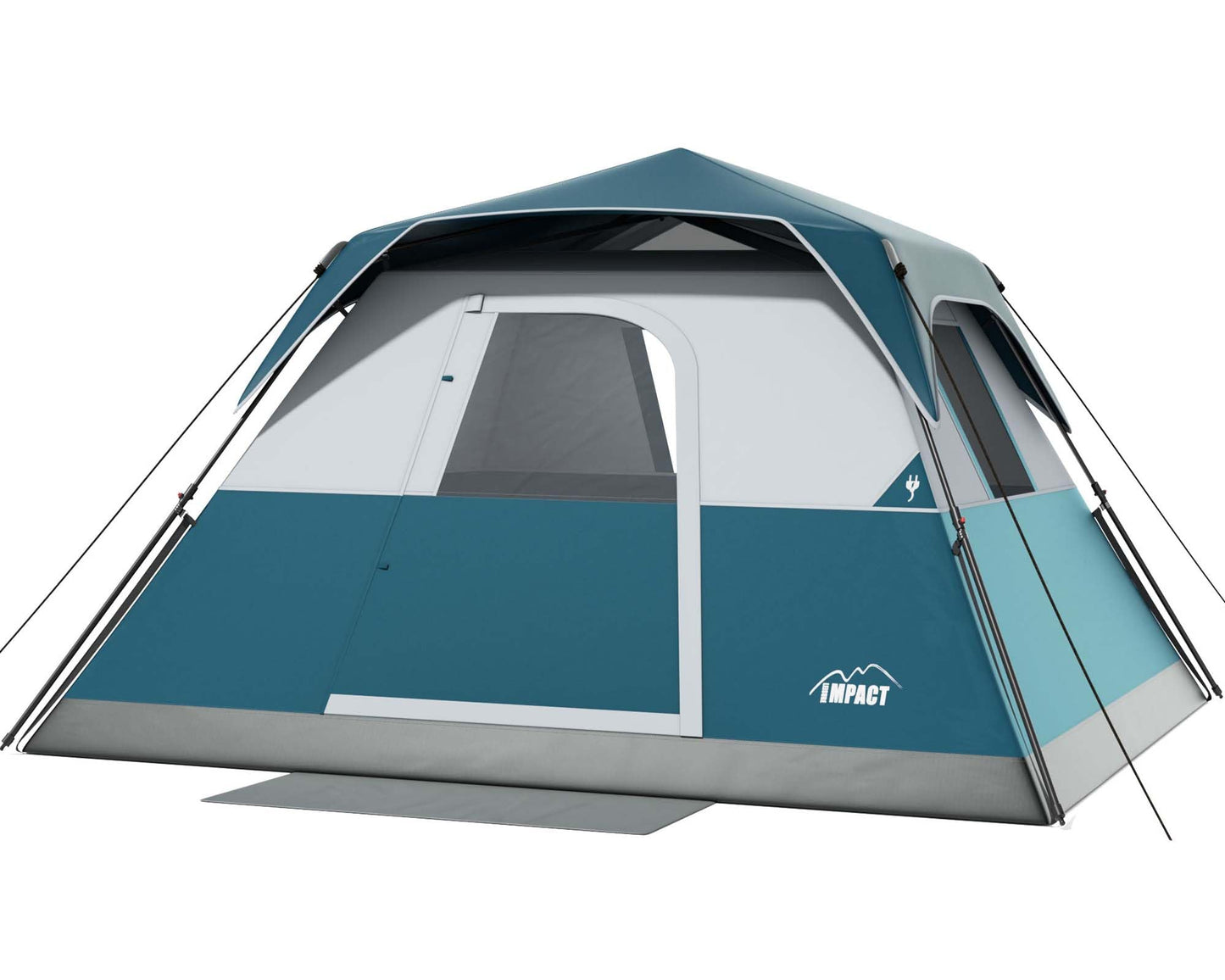 LEISURE IMPACT 6 Person Instant Camping Tent with Rainfly, 60s Easy Setup Family Cabin Tent 10x9ft, 1200mm Waterproof & Skylight Ventilation, Portable Shelter for Outdoor Camping, Hiking, Backyard