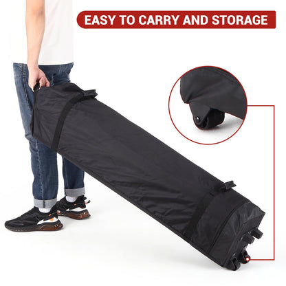 10 x 10 FT Pop Up Canopy Tent, Height Adjustable Sun Shade Shelter with Top Vent, Commercial Portable Instant Canopy with Wheeled Carry Bag, Waterproof Party Tent for Patio, Garden, White