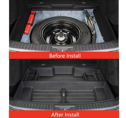 QXZcar Heavy-Duty Trunk Organizer for 2023-2025 Honda CR-V, Insert Cargo Rear Hatch Hidden Storage Box fits CRV EX EX-L LX Touring Accessories