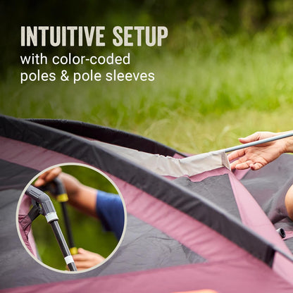 Coleman Skylodge 10-Person Family Tent, Weatherproof XL Tent with Rainfly & Room Divider, Fits 4 Queen-Sized Airbeds, Made of PFAS-Free Materials