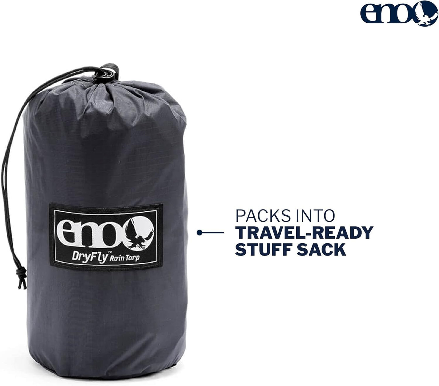 ENO, Eagles Nest Outfitters DryFly Rain Tarp, Ultralight Hammock Accessory, Charcoal