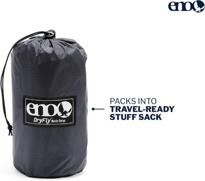 ENO, Eagles Nest Outfitters DryFly Rain Tarp, Ultralight Hammock Accessory, Charcoal