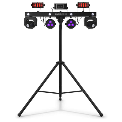 CHAUVET DJ – GigBAR Move + ILS 5-In-1 Lighting System | Moving Heads, Derbies, Washes, Laser & Strobe on One Bar | ILS Compatible | RF Remote, Tripod & Carry Bags Included